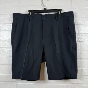 Dunning Shorts Men 35 Black 9" Inseam Flat Front Chino Golf Performance Vacation